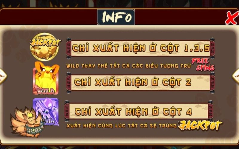 Các tính năng trong nổ hũ naruto