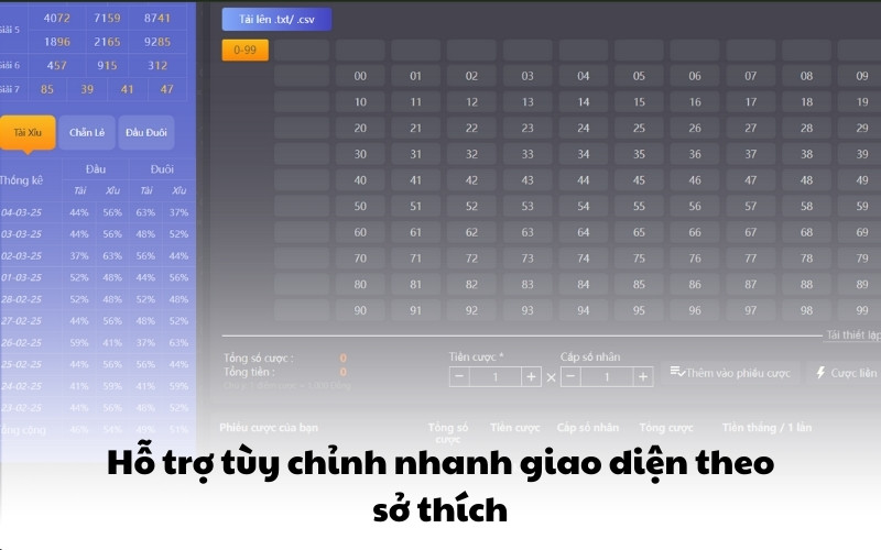 Hỗ trợ tuỳ chỉnh nhanh giao diện theo sở thích